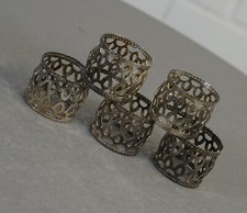 5 rari anelli per tovaglioli porta tovaglioli argentati vintage anni 60 70