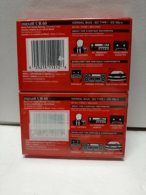 2 Cassettes VHS Maxell 180 Minutes – Neuf, Emballage D'origine Ouvert – Pour Enregistrement