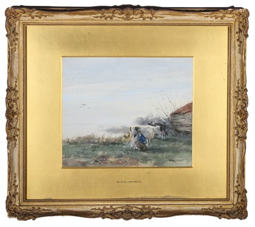 William Henriksen (1880-1964), FARMER SHARPENING HIS SCYTHE