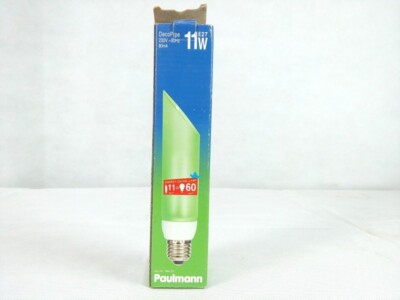 11W Paulmann 894.29 Deco Pipe, ESL Energy Saving Lamp, E27, Green, EEK:D