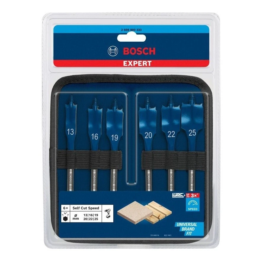 Bosch Drill Bit Set For Wood Flat Drill Bits Spade Self Cut Speed