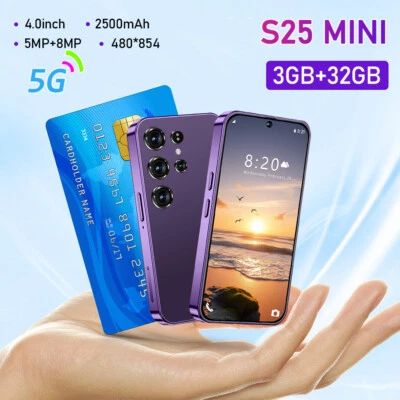 MARKENLOS S25 Mini Smartphone Android 5G Entsperrte Dual SIM Ohne Vertrag Handy 4,0 Zoll