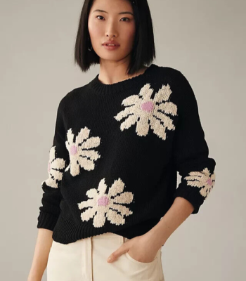 Essentiel Antwerp Dahlias Sweater Anthropologie Pullover Floral