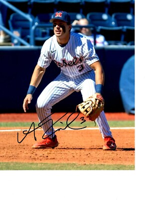 ANDREW FISCHER OLE MISS REBELS BASEBALL SIGNED 8X10 PHOTO W/COA #1