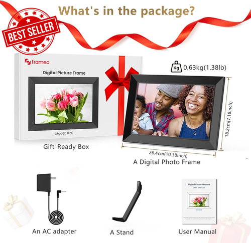 Frameo 10.1" WiFi Digital Photo Frame Touchscreen Instant Photo Sharing - Picture 8 of 12
