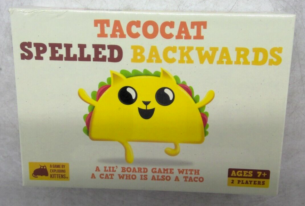 TACOCAT SPELLED BACKWARDS BOARD CARD GAME (DAMAGED BOX)