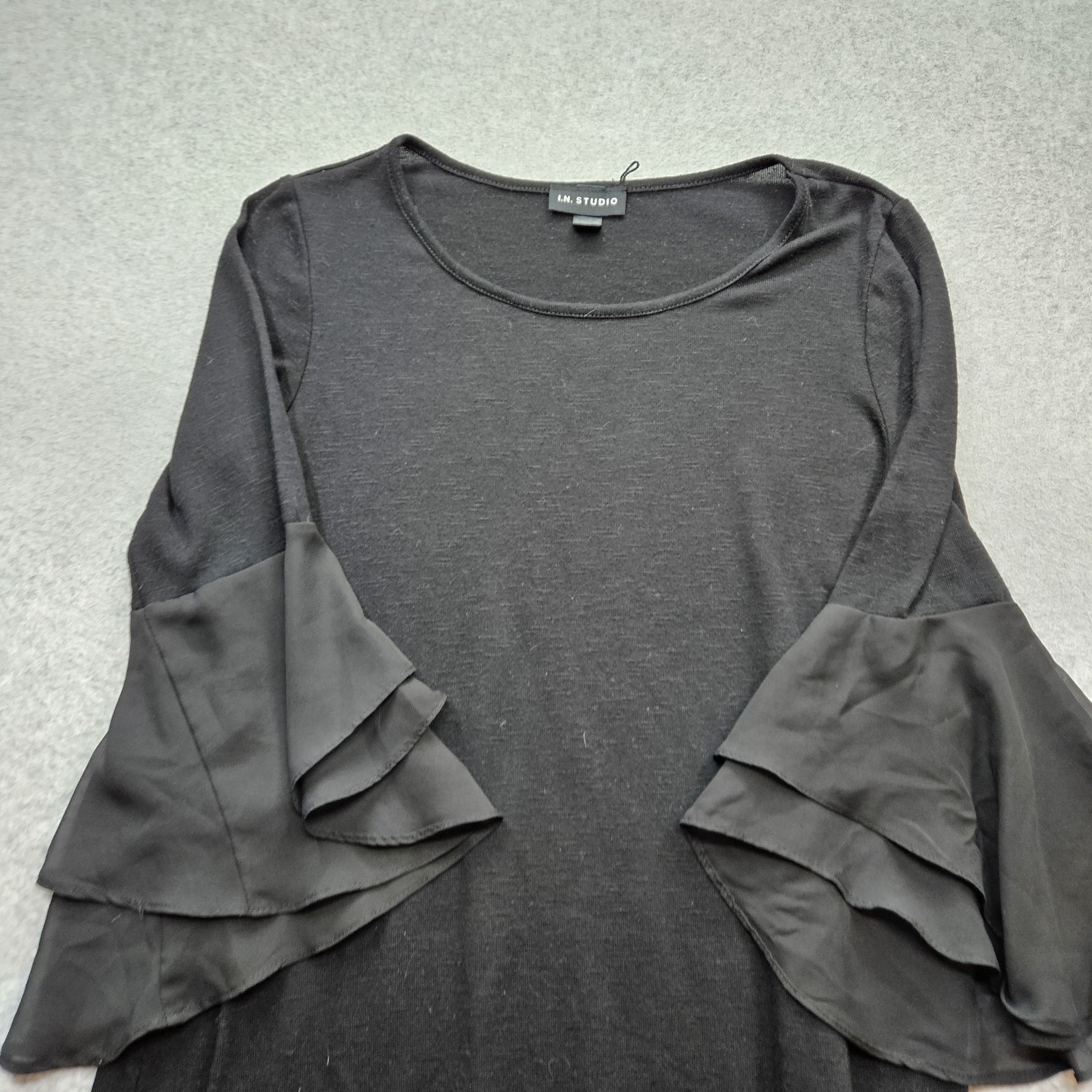 I.N. Studio Women's Medium Black Three-Quarter Butterfly Sleeves