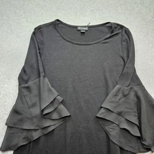 I.N. Studio Women's Medium Black Three-Quarter Butterfly Sleeves