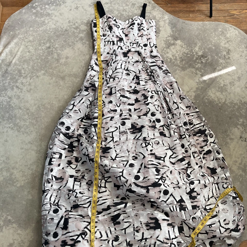 Milly Dress Womens Size 8 Abstract Long Maxi Multicolor Strappy Wedding Evening - Image 4 of 4