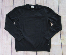 Jack Jones Basic Long Sleeve V-Neck Black Pullover Sweater Cotton Mens Medium
