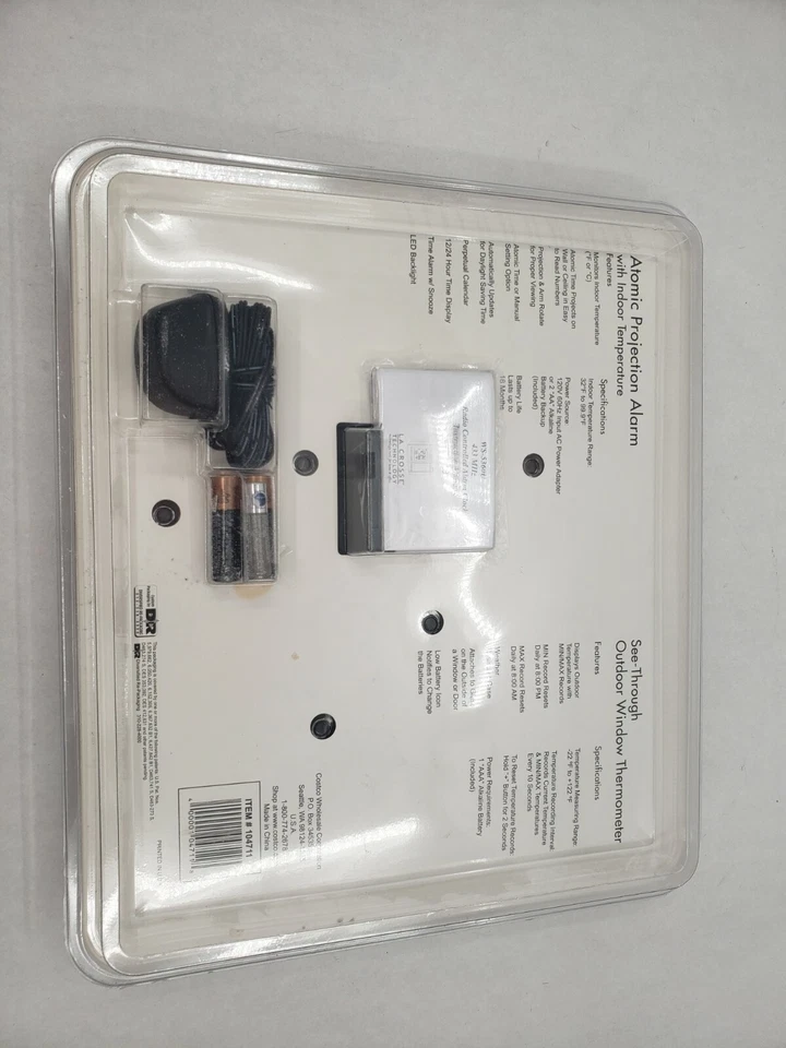 La Crosse Technology Atomic Projection Alarm Clock Indoor/Outdoor Temp - Image 4 of 4