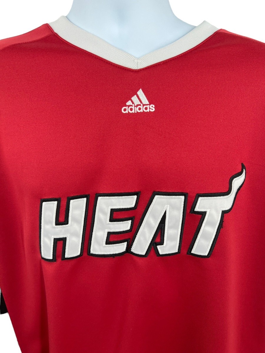 NBA Miami Heat Warm Up Jersey Adidas Clima 365 Long Sleeve Red