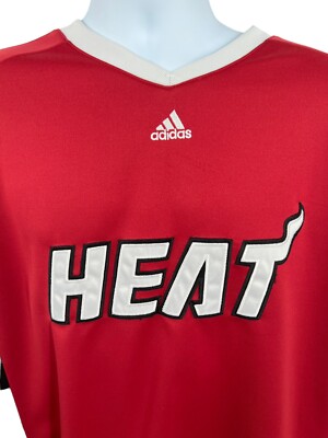 NBA Miami Heat Warm Up Jersey Adidas Clima 365 Long Sleeve Red