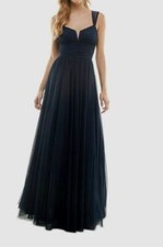 City Studios Juniors' Woman's Blue Emma Pleated-Bodice Ball Gown Dress Size 3