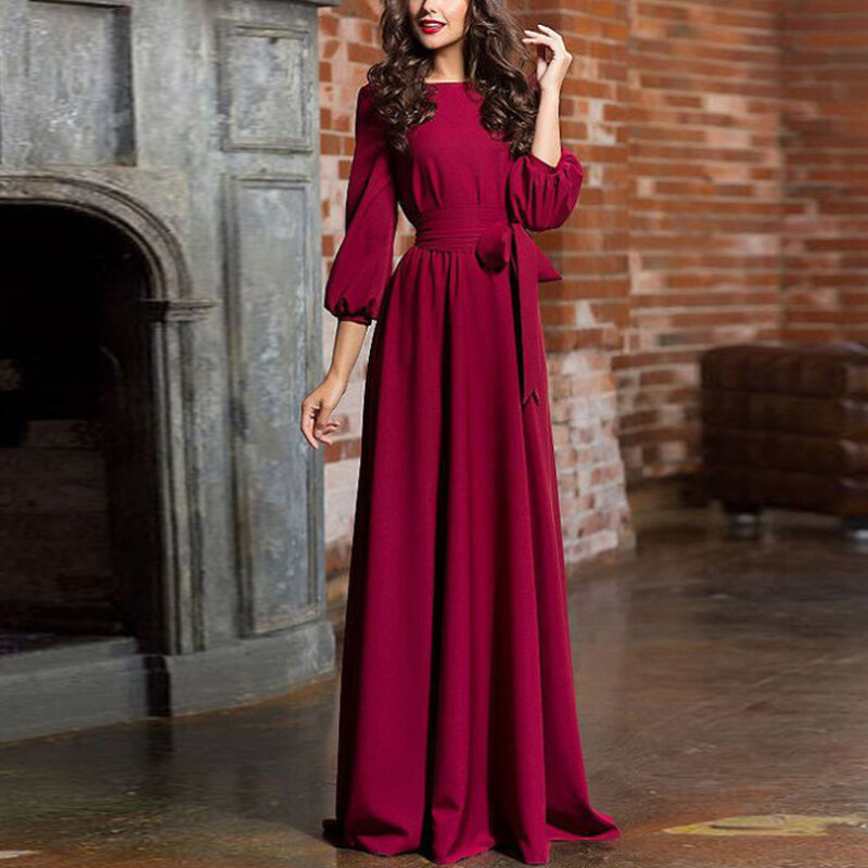 Abordable Bordeaux Robe De Soirée 2018 Princesse De L'épaule Manches