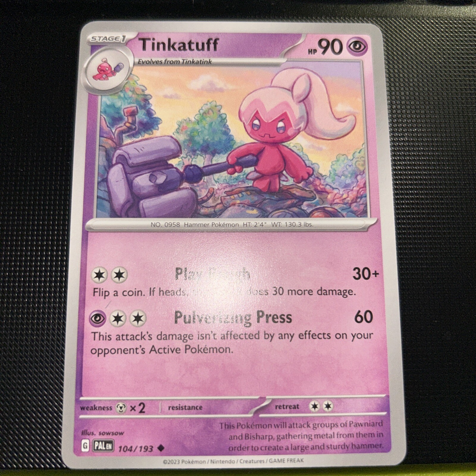 NM Pokemon Paldea Evolved Tinkatuff 104