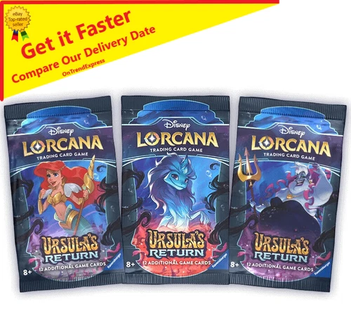 3 x Disney Lorcana TCG Ursula's Return Booster Pack NEW