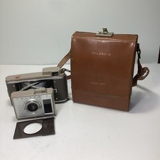 Vintage Polaroid Land Camera Model J66 With Flash Diffuser And Case c. 1961-1963