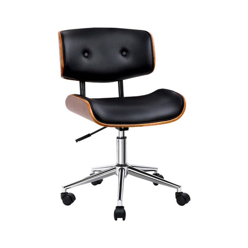 Artiss Office Chair Computer Chairs Executive Wooden Bentwood Work Seat Black - Picture 2 of 9
