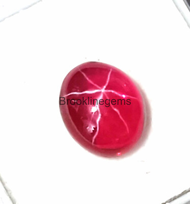 NATURAL 5.60CT CERTIFIED 6 RAYS STAR PINK RUBY RARE OVAL CUT BURMA GEMSTONE 4JKI