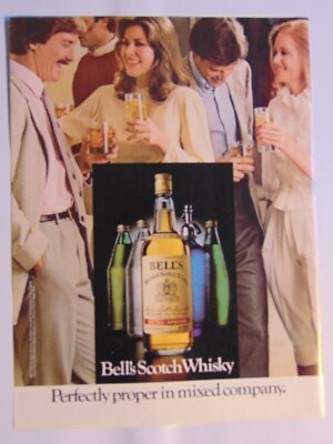 1983 Bell's Scotch Whisky Proper in Mixed Company vintage print ad