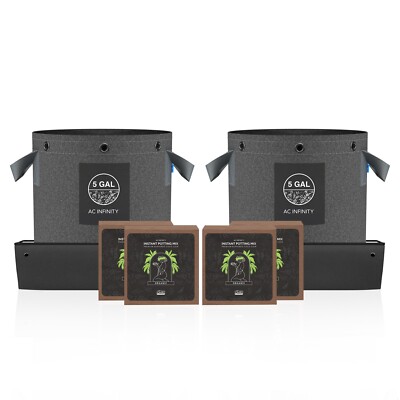 AC Infinity Instant Potting Mix Kit, 2-Plant Starter Set with Coco Coir