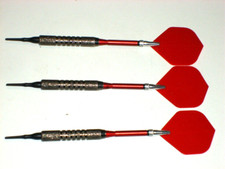 Soft Tip Darts Used, 18 Gram Plated, New Alum Spinning Shafts Flights 3130