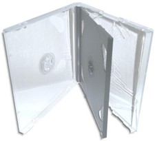 25-Pak Quad 4CD Slim 10.4mm Assembled Jewel Cases with Black Swinging Tray