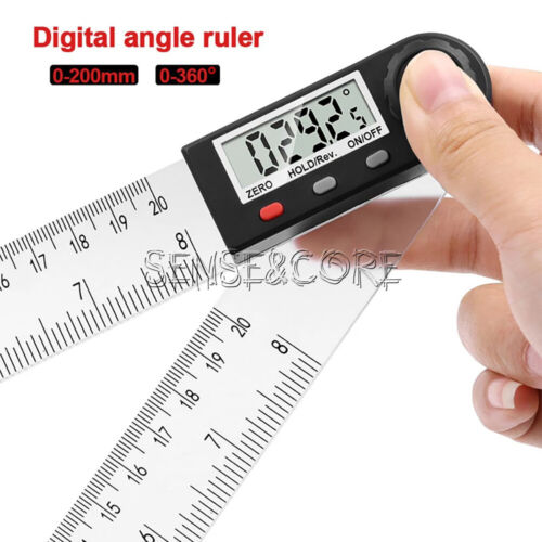 Digital Angle Finder Ruler 0-360° Protractor Measure Woodworking Tool0-200mm - Afbeelding 1 van 12