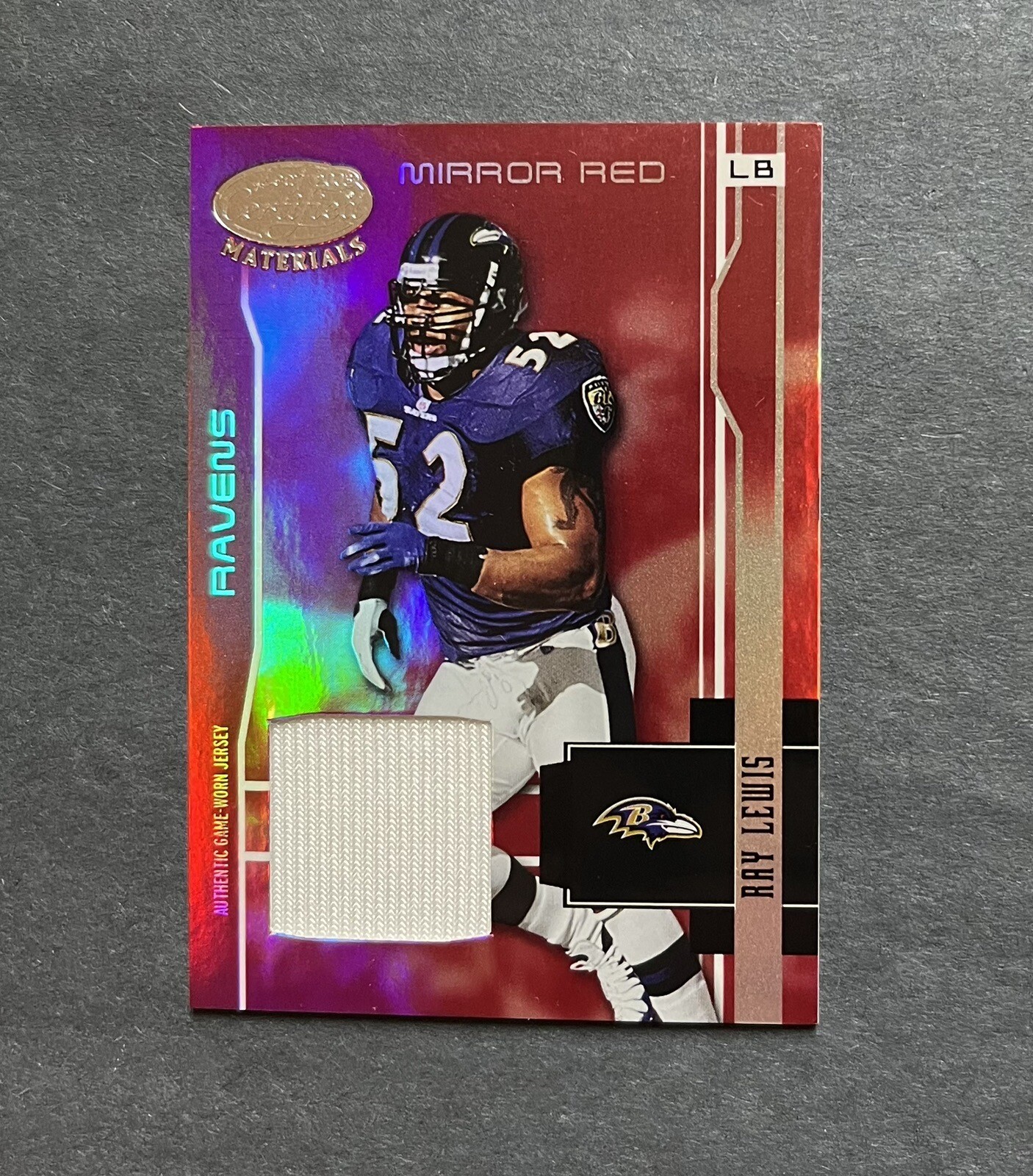 2003 Leaf Certified Materials Mirror Red Materials /150 Ray Lewis #8 HOF
