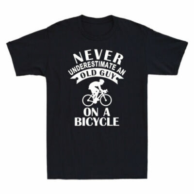 Never Underestimate An Old Guy On A Bicycle Shirt Funny Cyclist Men's T-Shirt