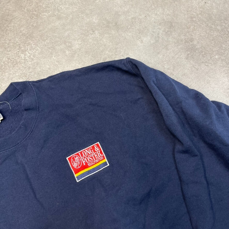 Lee Sweatshirt Mens XL Construction Y2K Crew Neck Pull Over Jumper, Navy image 4