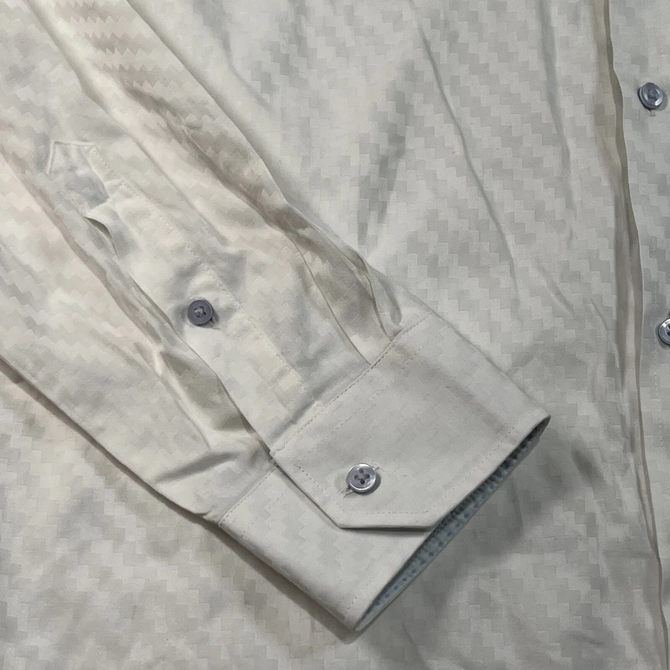 Report Collection Button Up Shirt Mens XXL White Long Sleeve Geometric - Image 3 of 4