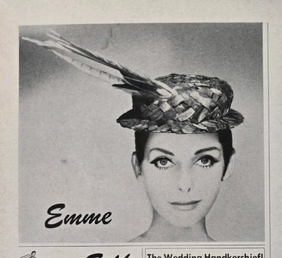 1961 Women's Emme Hat With Feather vintage Fashion ad