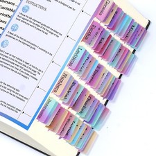 Laminated Bible Tabs for Women Men 75 pcs Large Print for Bible Study,Rainbow...