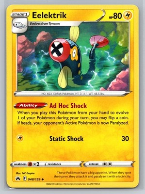 Eelektrik 048/159 Crown Zenith Electric-Type Pokemon TCG Card Ad