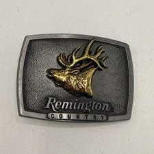 Vtg Remington Country Belt Buckle Bugling Elk Buck Bull 1986 Made In USA