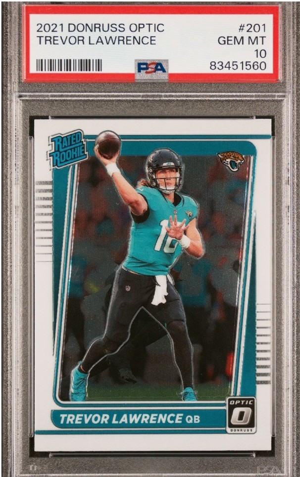 2021 Donruss Optic Trevor Lawrence PSA 10 Rookie RC #201 Jacksonville Jaguars 🔥
