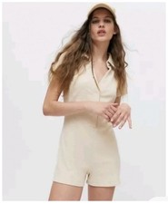 Urban Outfitters Remi Ribbed Polo Romper Ribbed Knit Dress Stretchy Size Small/P