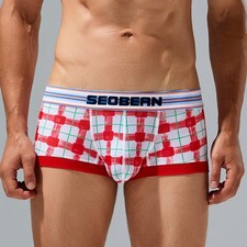 Men's Young Plaid Boxer Shorts Summer Comfy Underwear For Men Casual Panties