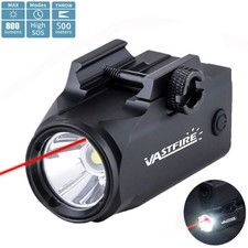800 Lumen Red Laser Gun Pistol Light Flashlight ComboRail For Glock 17/19/20/22|