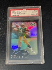 2002 Topps Chrome Black Refractor #142 Brett Favre Packers /599 HOF PSA 10
