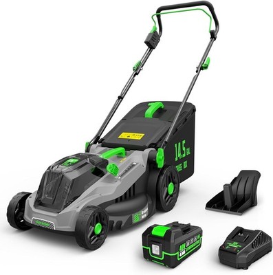 40V 16-Inch Brushless Cordless Lawn Mower with 4.0Ah Battery & Charger, 2-in-...