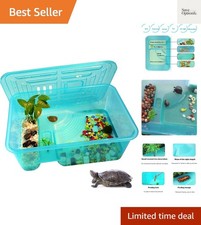 Turtle Tank Aquarium, Turtle Habitat Reptile Plastic Terrarium Safe Durable, ...