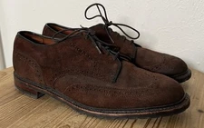 Allen Edmonds Big Sur Wingtip Brogue Suede Oxford Brown Shoe Mens 9.5 E Wide