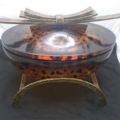 Lam Lee Collection Art Decor 14x10 Tortise Shell Casket/Candy Bowl W/ Lid