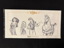 Rare Disney D23 Limited Edition Tangled Lithograph Sketch Print