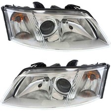 Halogen Headlight Assembly Set For 2003-2007 Saab 9-3 Left and Right with Bulb