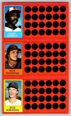 Eddie Murray / Rick Manning / Rick Burleson 1981 Topps Scratch-Offs 9 / 19 / 37