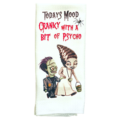 Today's Mood Halloween Monsters Microfiber Waffle Weave Kitchen Dish Towel